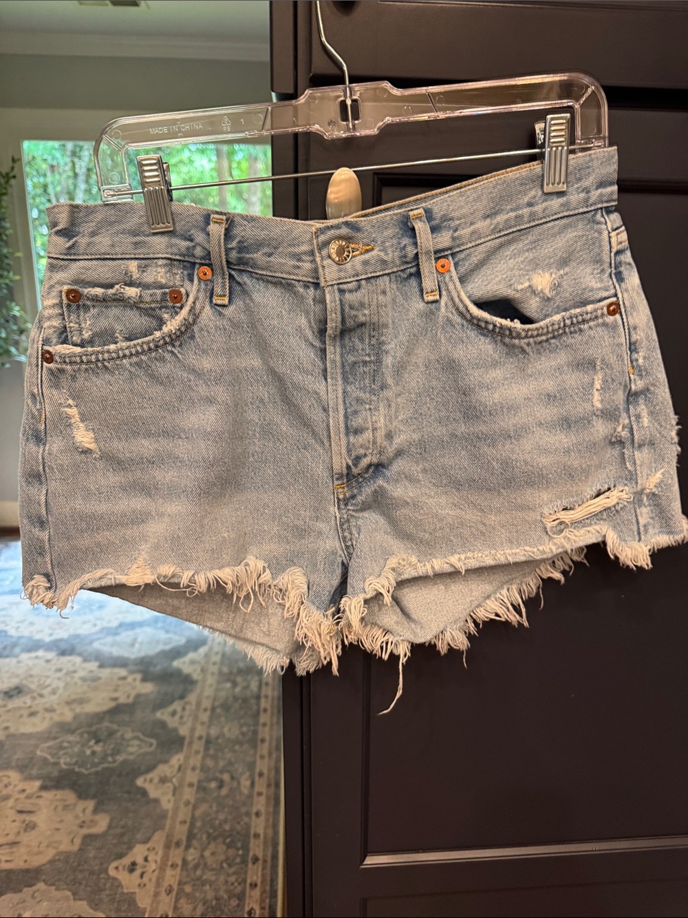 Agolde cut off denim shorts